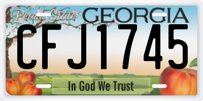 GA license plate CFJ1745