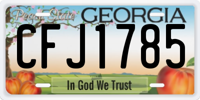 GA license plate CFJ1785