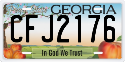GA license plate CFJ2176