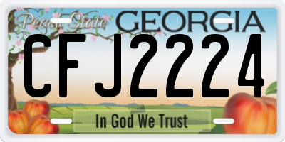GA license plate CFJ2224