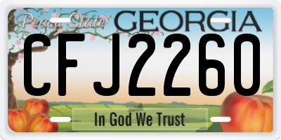 GA license plate CFJ2260