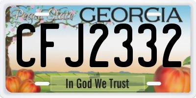 GA license plate CFJ2332