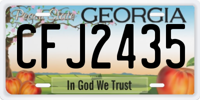 GA license plate CFJ2435