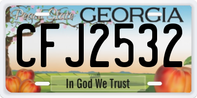 GA license plate CFJ2532