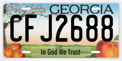 GA license plate CFJ2688