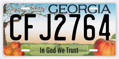 GA license plate CFJ2764