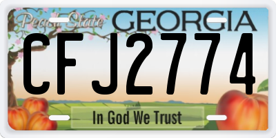 GA license plate CFJ2774