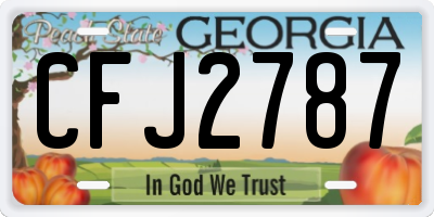 GA license plate CFJ2787