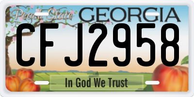 GA license plate CFJ2958