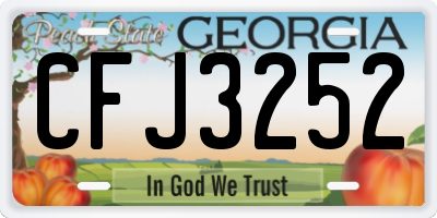 GA license plate CFJ3252