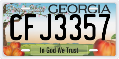GA license plate CFJ3357