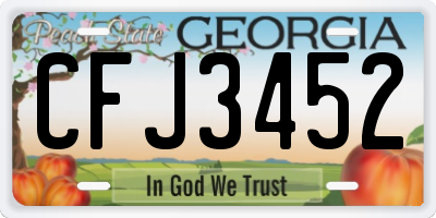 GA license plate CFJ3452
