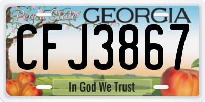 GA license plate CFJ3867