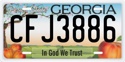 GA license plate CFJ3886