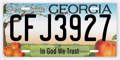 GA license plate CFJ3927