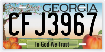 GA license plate CFJ3967