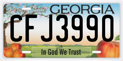 GA license plate CFJ3990
