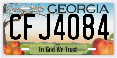 GA license plate CFJ4084