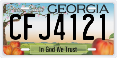 GA license plate CFJ4121