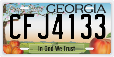 GA license plate CFJ4133
