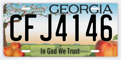 GA license plate CFJ4146