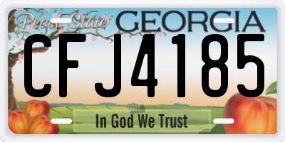 GA license plate CFJ4185