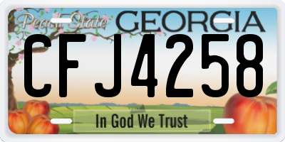 GA license plate CFJ4258
