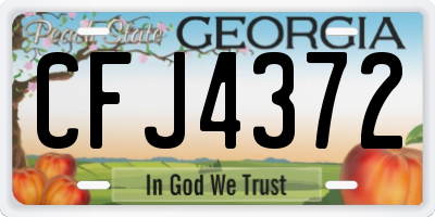 GA license plate CFJ4372