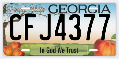GA license plate CFJ4377