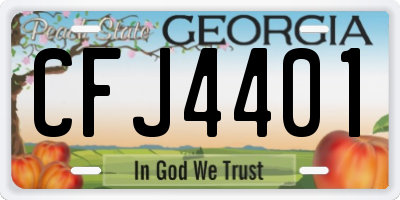 GA license plate CFJ4401