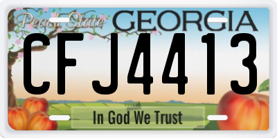 GA license plate CFJ4413