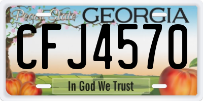 GA license plate CFJ4570