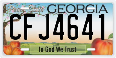 GA license plate CFJ4641