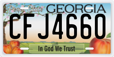 GA license plate CFJ4660