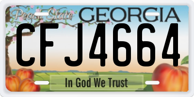 GA license plate CFJ4664