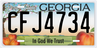 GA license plate CFJ4734
