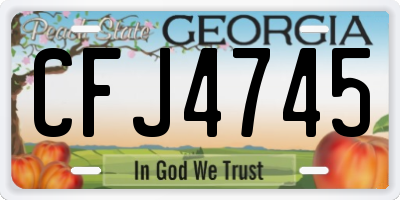 GA license plate CFJ4745