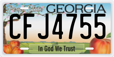 GA license plate CFJ4755