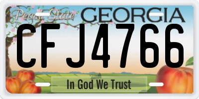 GA license plate CFJ4766