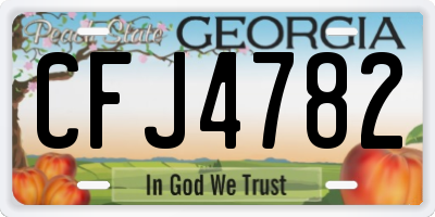 GA license plate CFJ4782