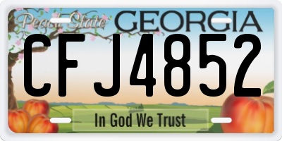GA license plate CFJ4852