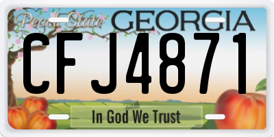 GA license plate CFJ4871