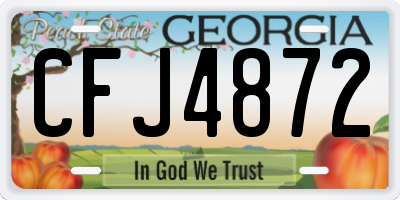 GA license plate CFJ4872