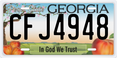 GA license plate CFJ4948