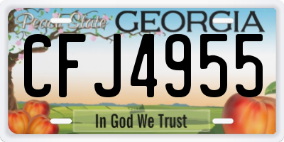 GA license plate CFJ4955