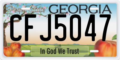 GA license plate CFJ5047