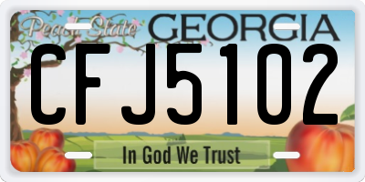 GA license plate CFJ5102