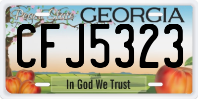 GA license plate CFJ5323