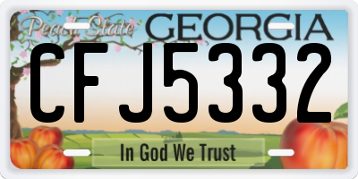 GA license plate CFJ5332