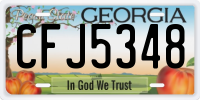 GA license plate CFJ5348